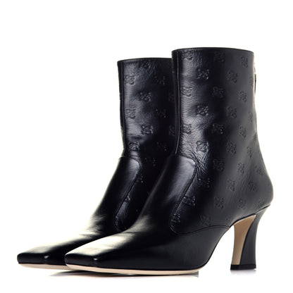 Fendi Vitello Karligraphy Embossed FFreedom Ankle Boots 40 Black 3 of 8