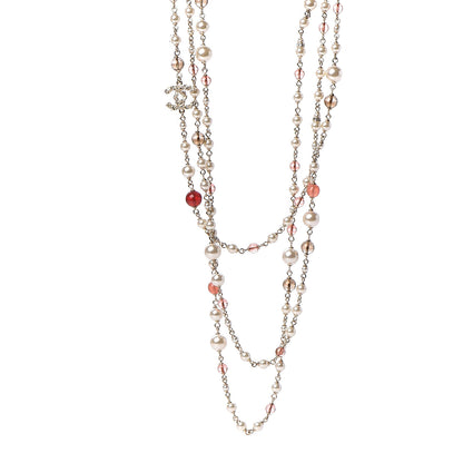 Chanel Pearl Bead Multi Strand CC Long Necklace Gold 1 of 6