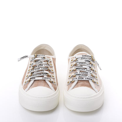 Christian Dior Velvet Walk'N'Dior Low Top Sneakers 38.5 Nude 2 of 9