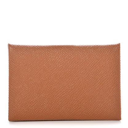 Hermes Epsom Calvi Card Case Gold 1 of 9