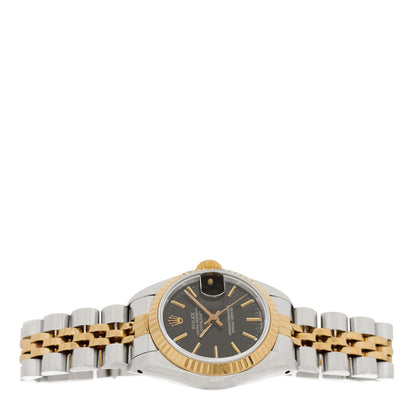 Rolex Stainless Steel 18K Yellow Gold 26mm Oyster Perpetual Datejust Watch Black 69173 2 of 4