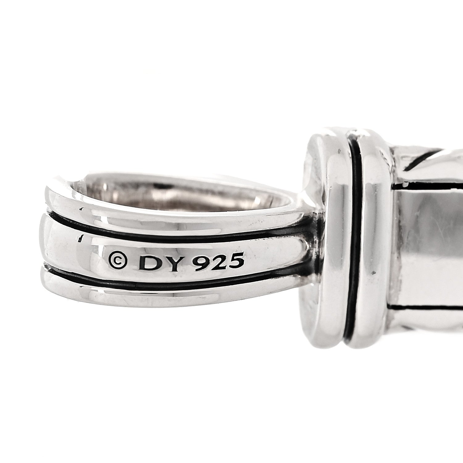 David Yurman Sterling Silver Pave Black Diamond Chevron Cross Pendant 4 of 4