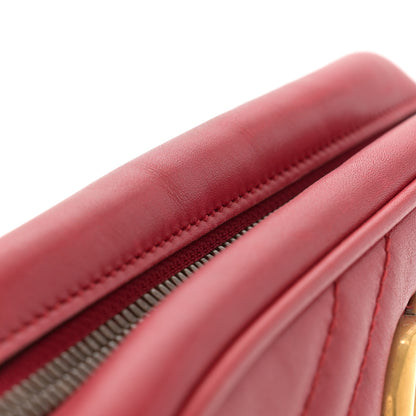 Gucci Calfskin Matelasse Small GG Marmont Chain Shoulder Bag Hibiscus Red 13 of 14