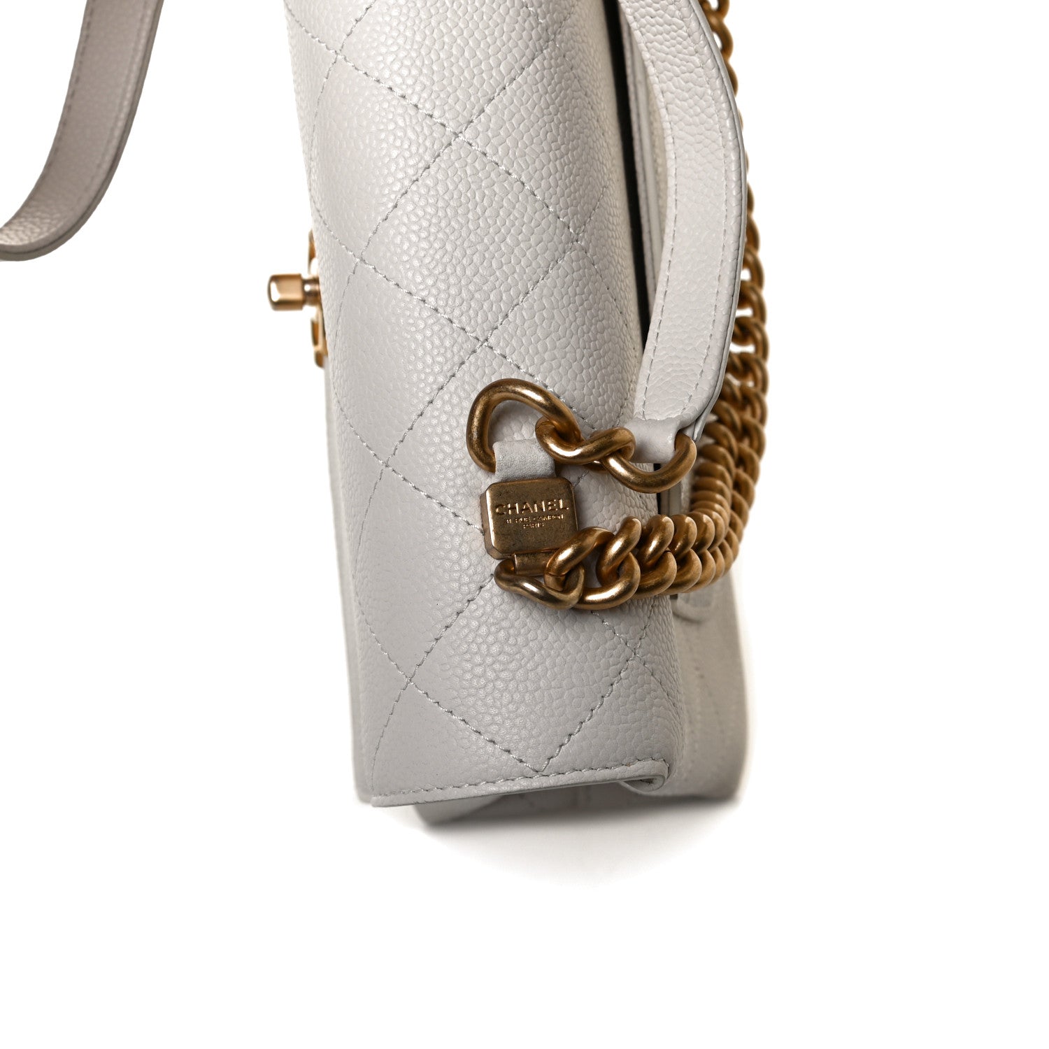 Chanel Grained Calfskin Small Stitched Flap White 11 of 18