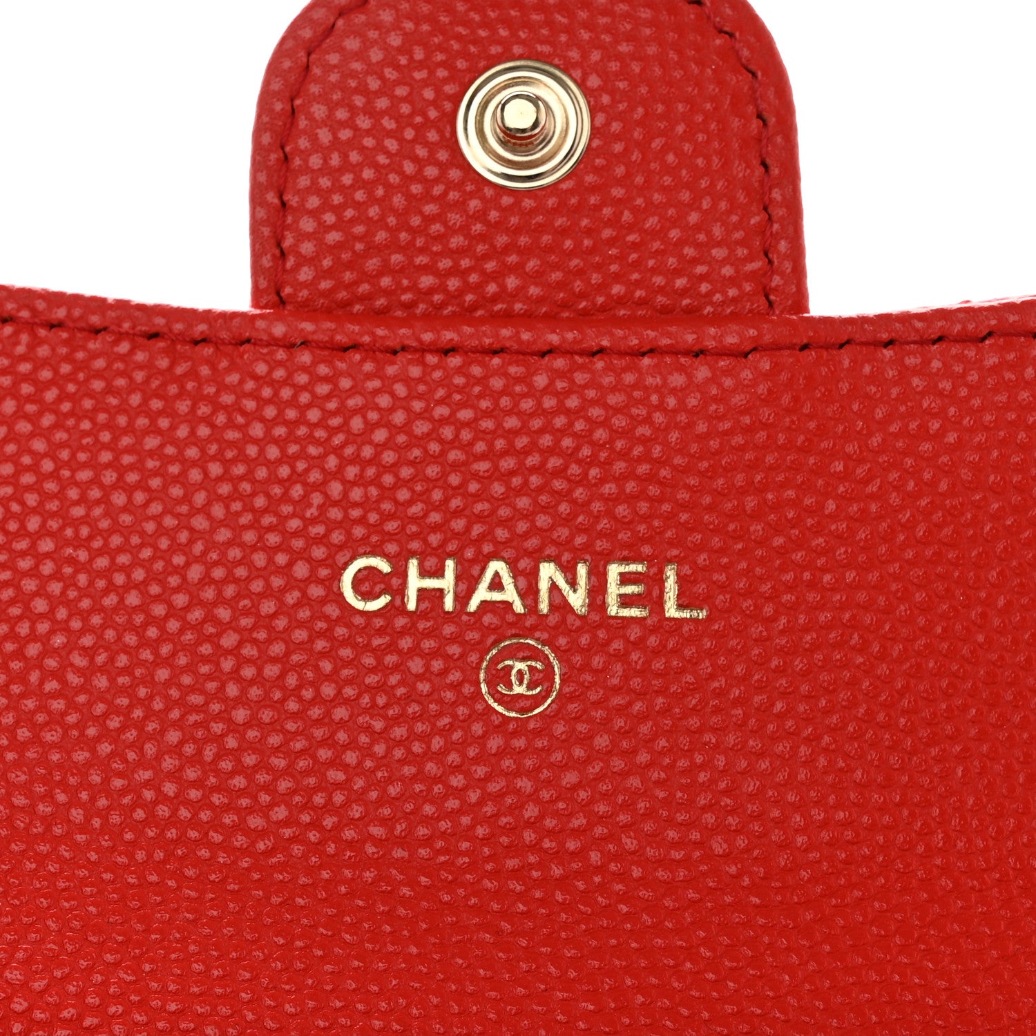 Chanel Caviar Quilted Compact Flap Wallet Red 6 of 12