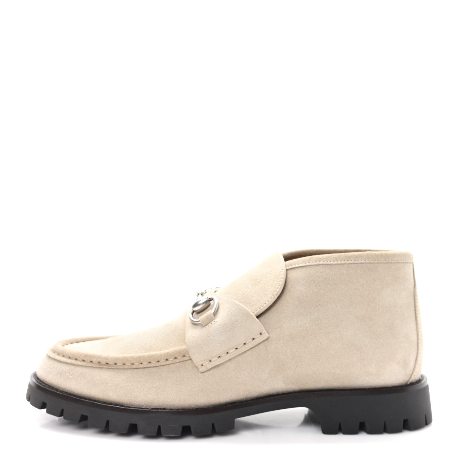 Gucci Suede Mens Horsebit Ankle Boots 8.5 Beige 1 of 10