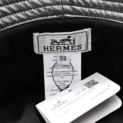 Hermes Newton Calfskin Fred Bucket Hat 59 Black 8 of 10