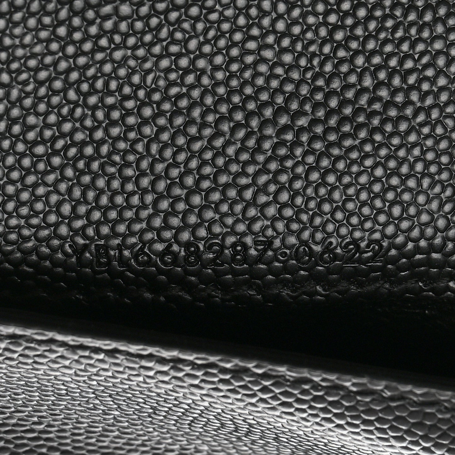 Grain De Poudre Matelasse Chevron Monogram Zipped Two-Part Wallet Black
