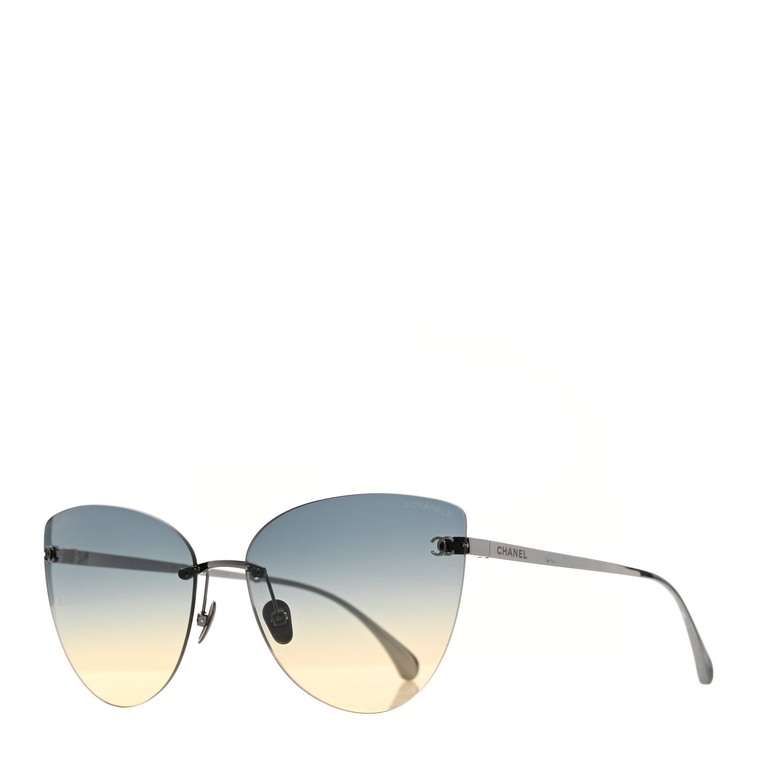 Chanel Titanium Cat Eye Sunglasses 4273-T Blue 1 of 7