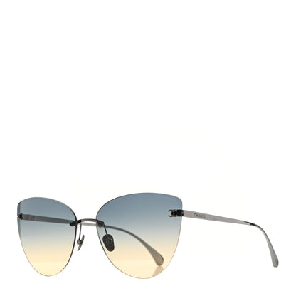 Chanel Titanium Cat Eye Sunglasses 4273-T Blue 1 of 7