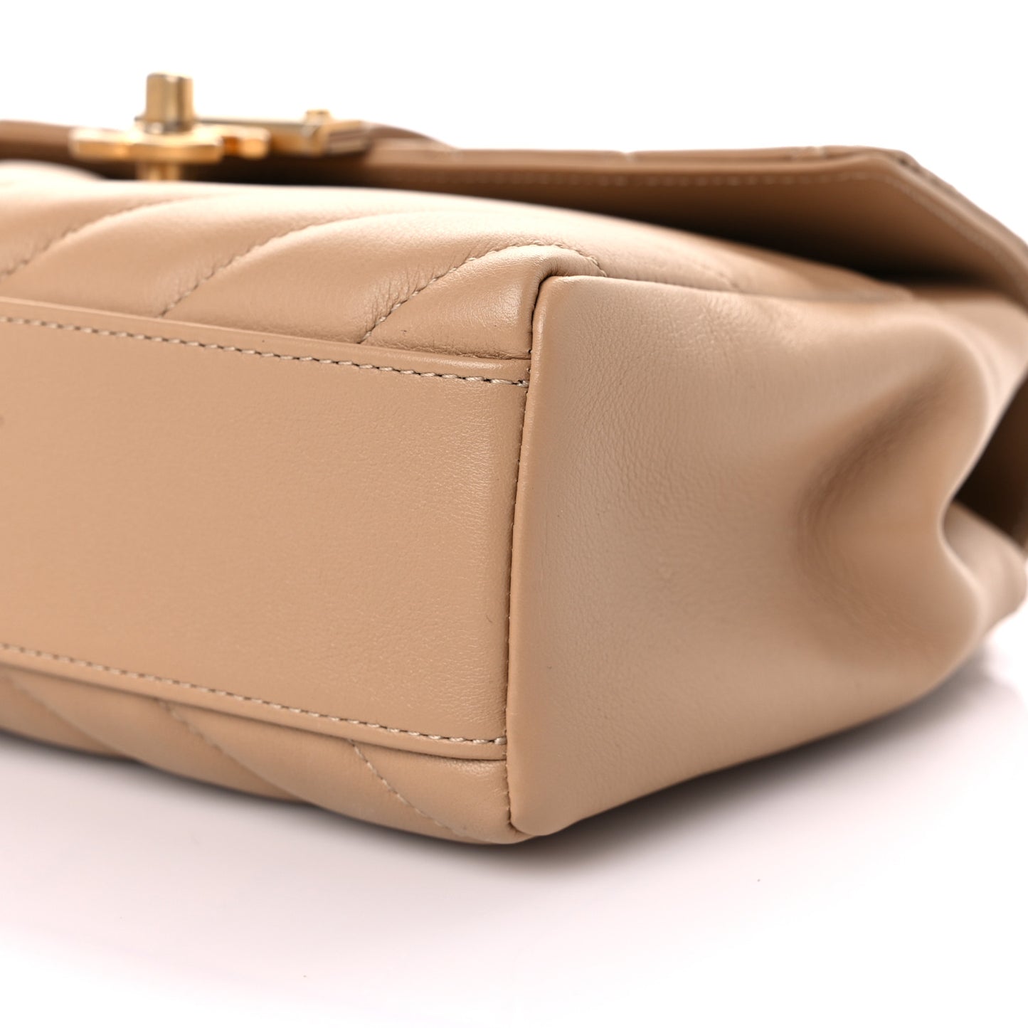 Calfskin Quilted Chevron In The City Bag Beige