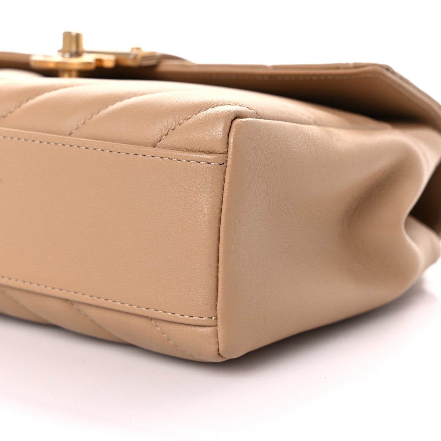Chanel Calfskin Quilted Chevron In The City Bag Beige 9 of 9