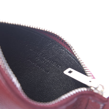 Saint Laurent Grained Calfskin 5 Fragments Zip Pouch Card Holder Burgundy 6 of 8