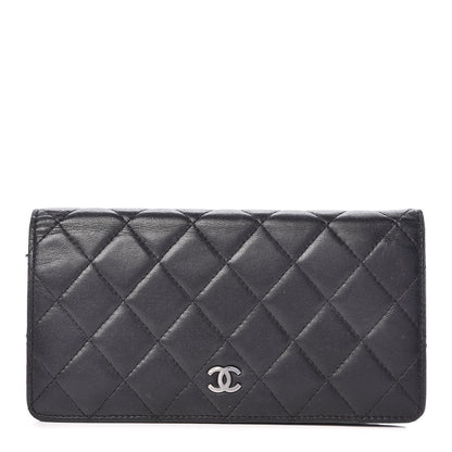 Chanel Lambskin Quilted Yen Wallet Black 1 of 17