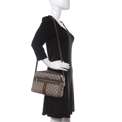 Gucci GG Supreme Monogram Web Small Ophidia Shoulder Bag Brown 2 of 11