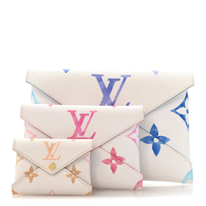 Louis Vuitton Monogram Giant By The Pool Kirigami Pochette Set Blue Rose Beige 1 of 9