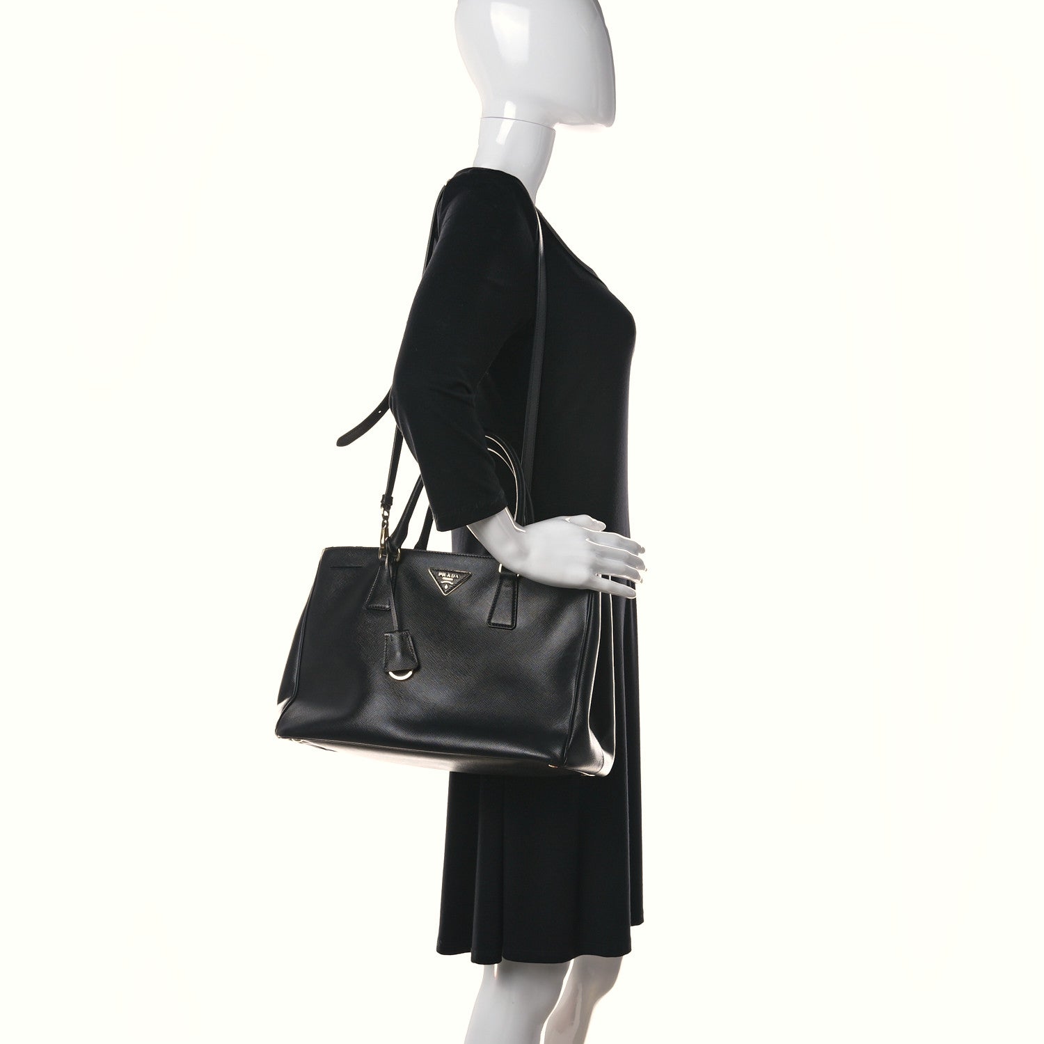 Prada Saffiano Large Galleria Double Zip Tote Black 2 of 12