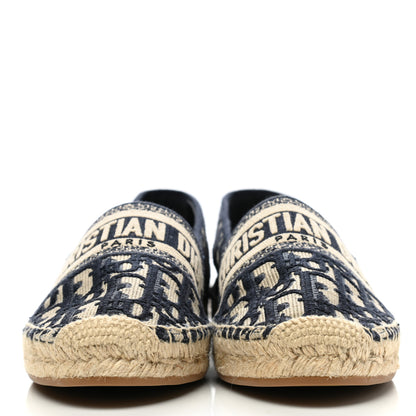Christian Dior Oblique Embroidered Granville 15mm Espadrilles 38 Deep Blue 2 of 11