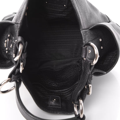 Prada Vitello Daino Side Pocket Hobo Nero Black 5 of 12