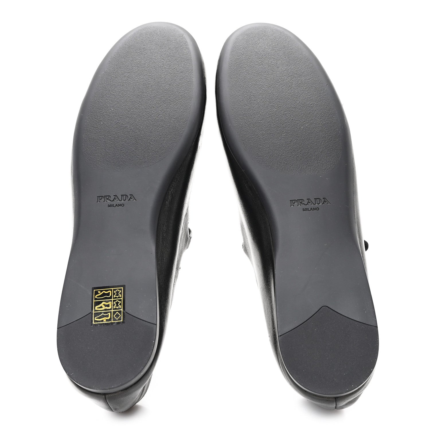 Prada Nappa Metal Triangle Logo Ballet Flats 39.5 Black 6 of 9