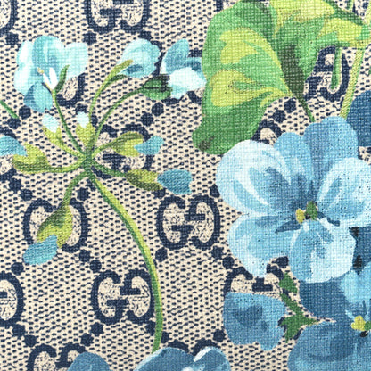 Gucci GG Supreme Monogram Blooms Zip Around Wallet Blue 8 of 11