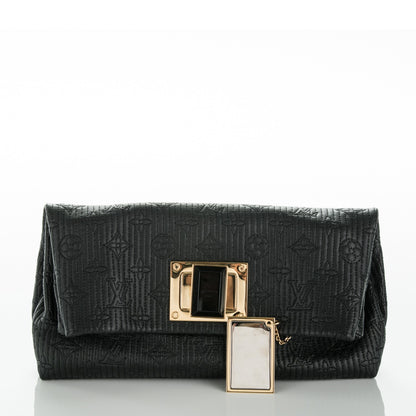 Louis Vuitton Calfskin Quilted Monogram Altair Clutch Black 6 of 8