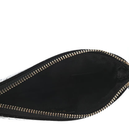 Chanel Calfskin Crocodile Embossed Cocodile Cosmetic Case Black Gold 4 of 4