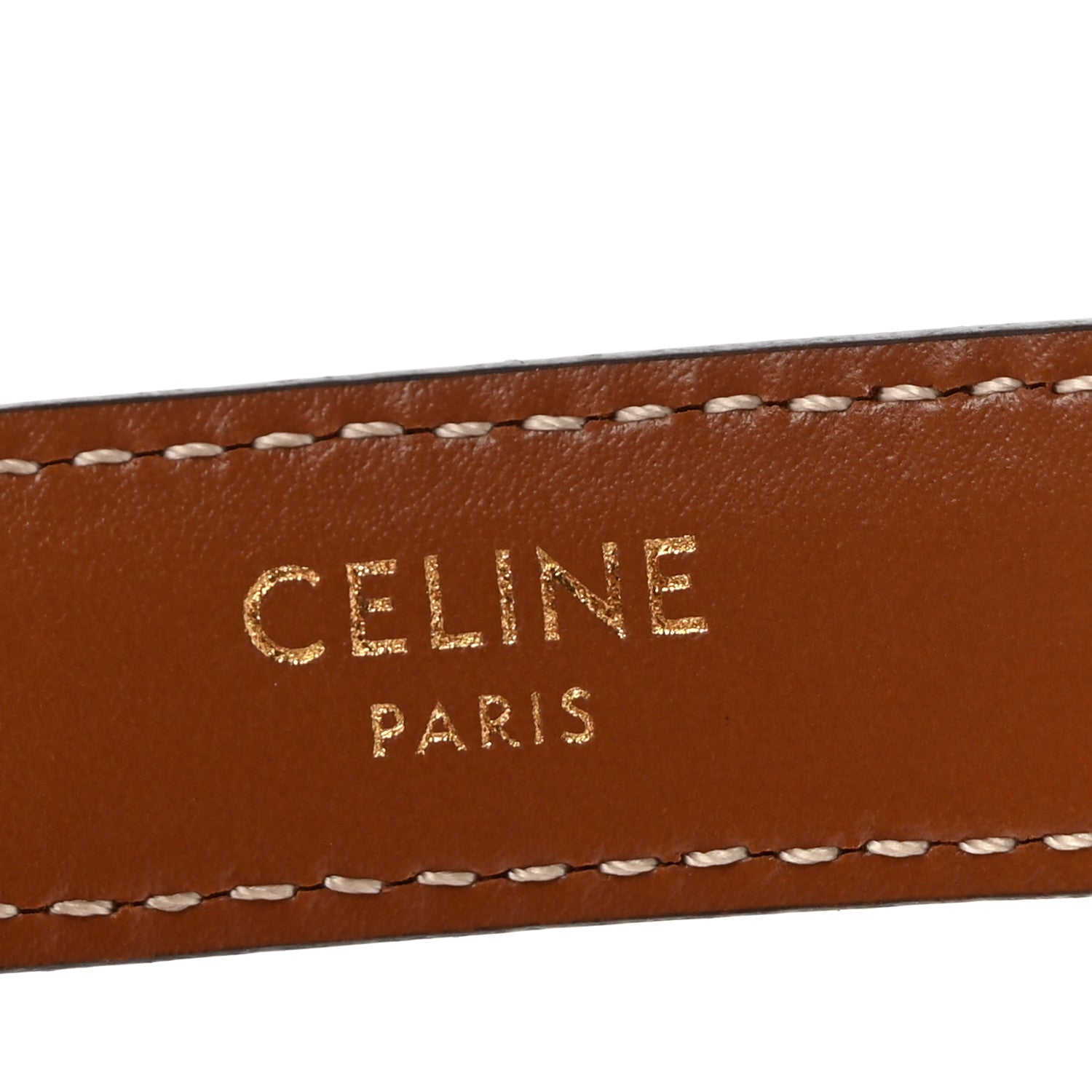 Celine Box Calfskin Medium 25mm Triomphe Belt 75 30 Tan 5 of 7