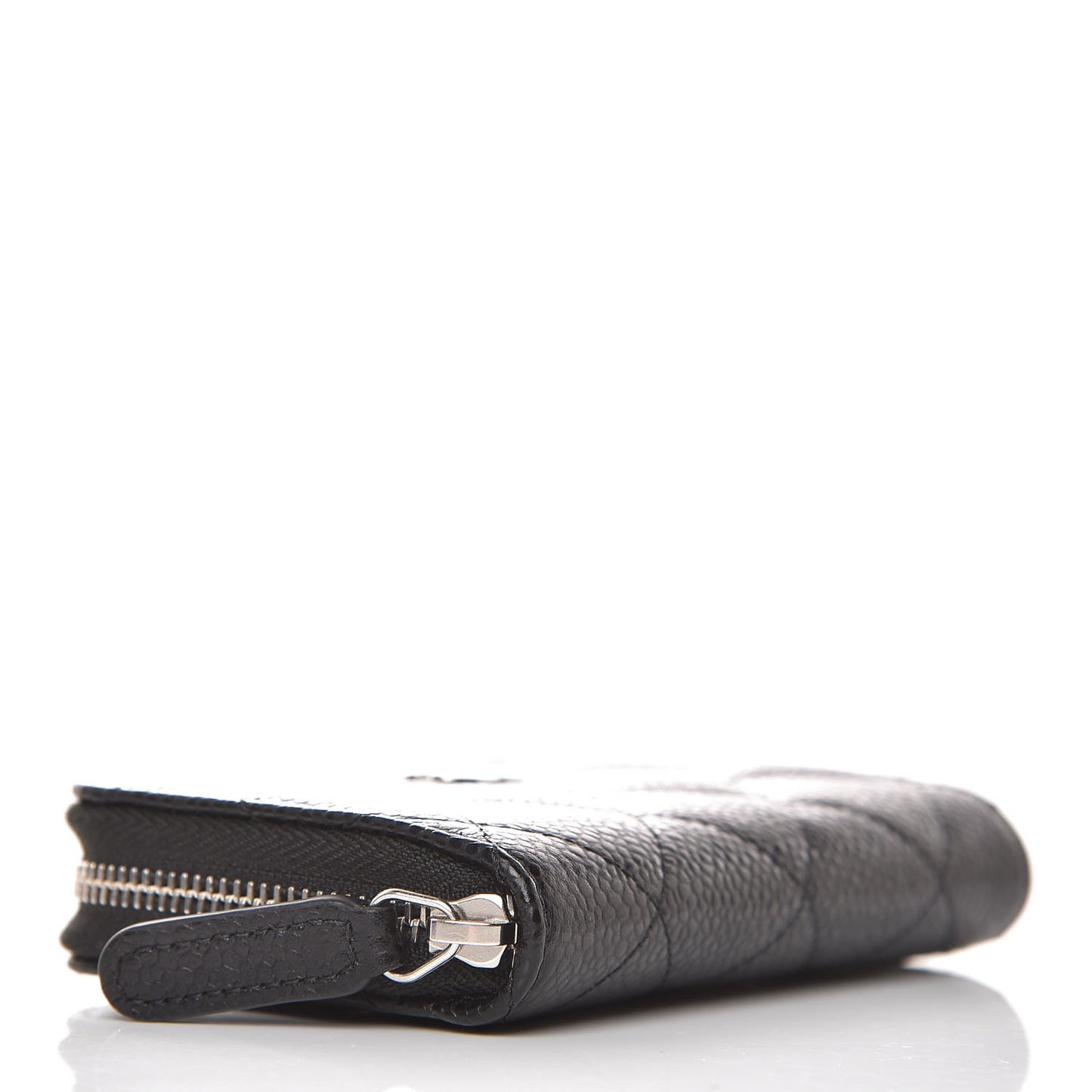 Caviar Quilted Zip Coin Purse Black