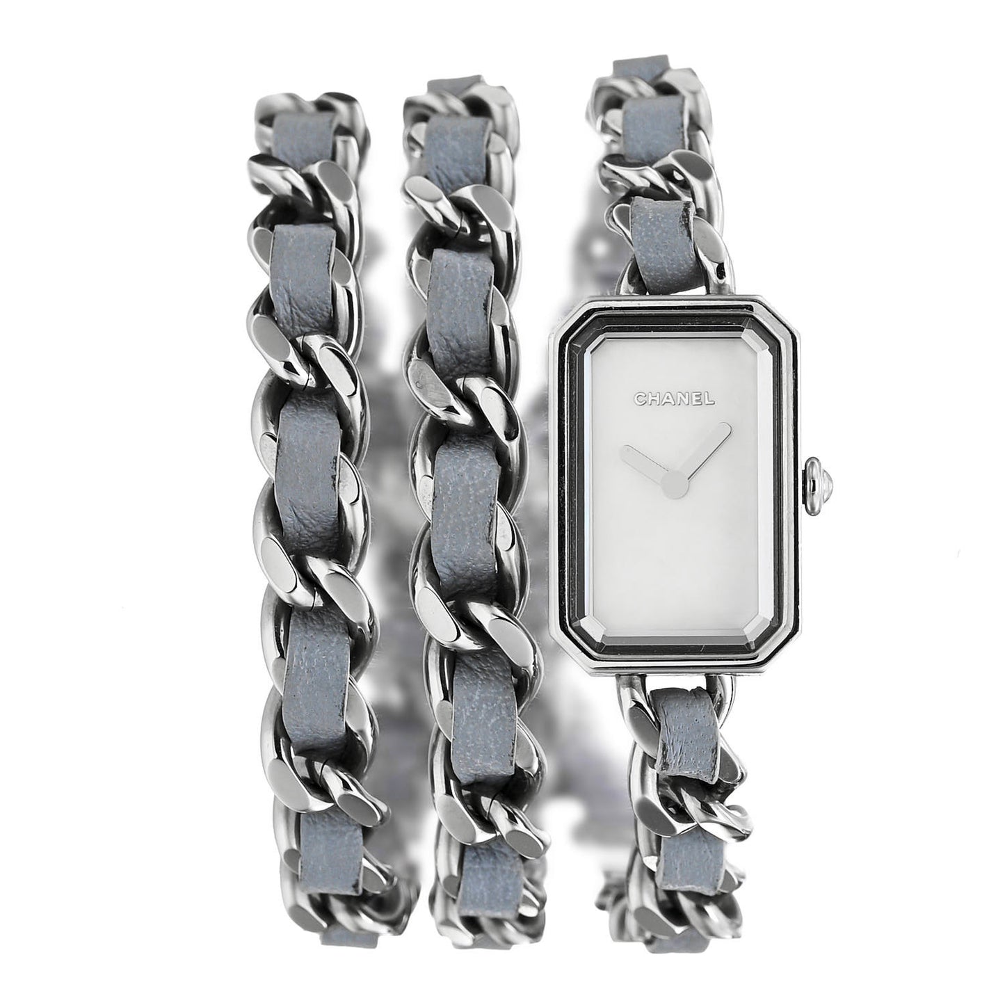 Stainless Steel Lambskin 16mm Premiere Rock Triple Row Quartz Watch Grey