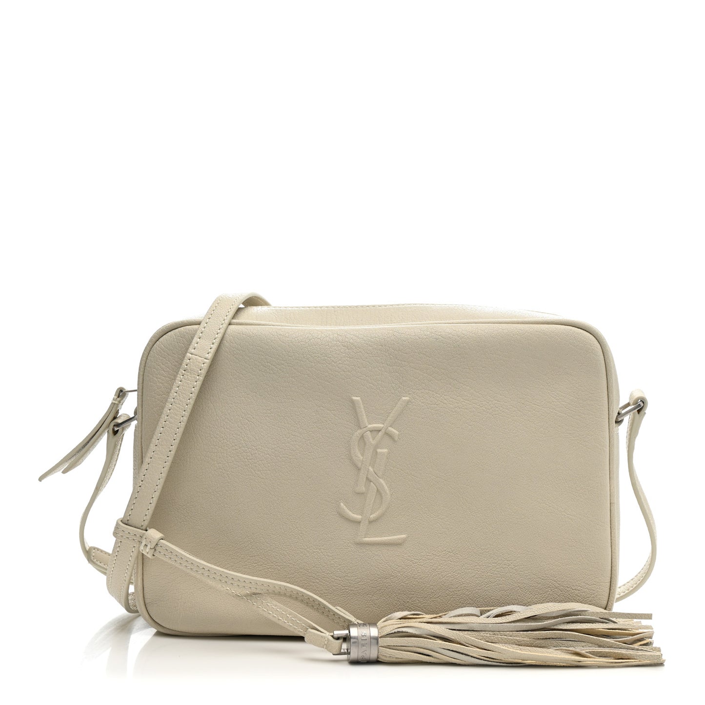 Lambskin Monogram Small Lou Camera Bag White
