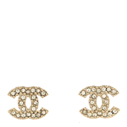 Chanel Crystal CC Earrings Gold 1 of 5