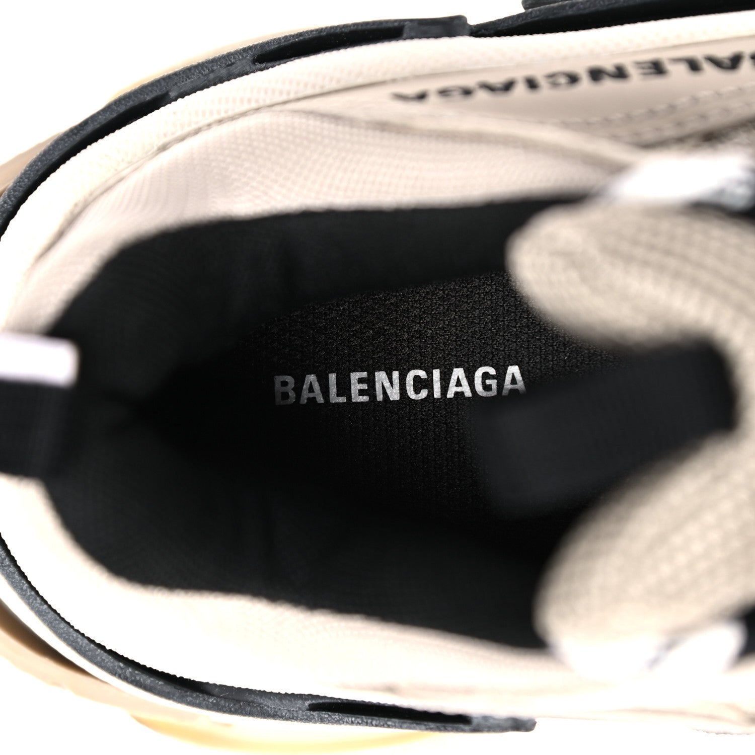 Balenciaga Fabric Mesh Womens Triple S Sneakers 38 Beige Black 6 of 9
