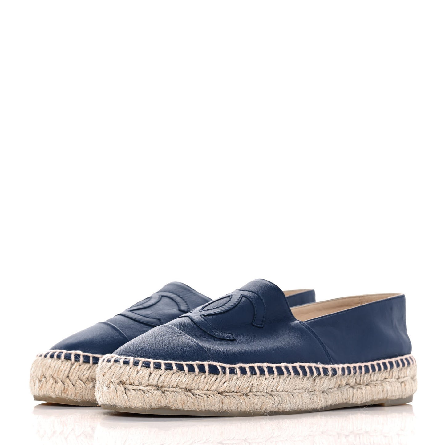 Lambskin CC Espadrilles 36 Dark Navy