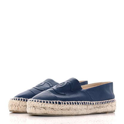 Chanel Lambskin CC Espadrilles 36 Dark Navy 3 of 10