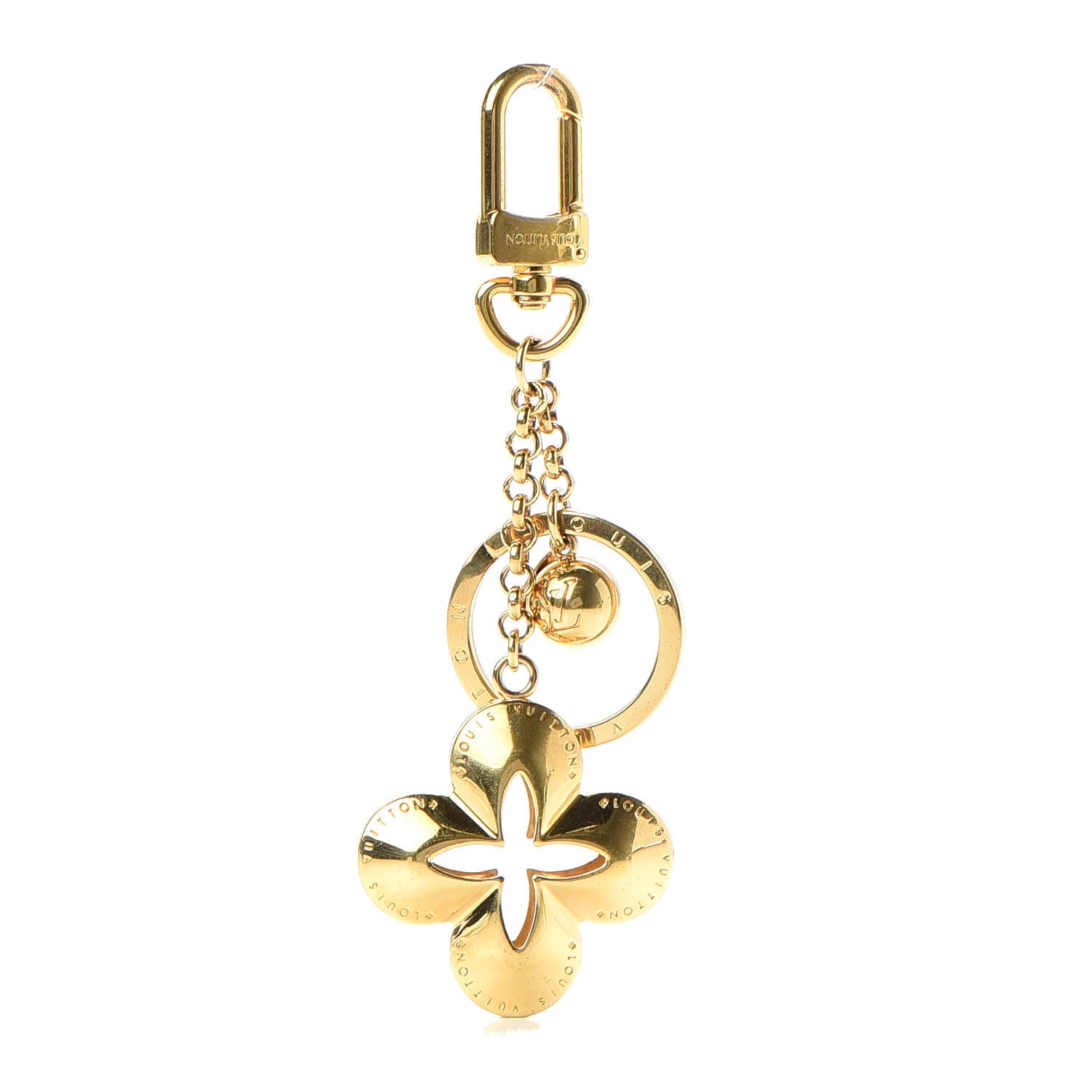 Louis Vuitton Metal Eclipse Bag Charm Key Holder Gold 1 of 4