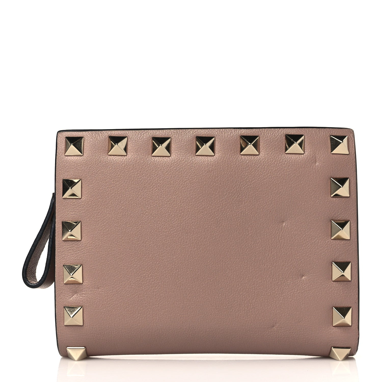 Valentino Garavani Calfskin Rockstud Compact Bi-Fold Wallet Poudre 1 of 7