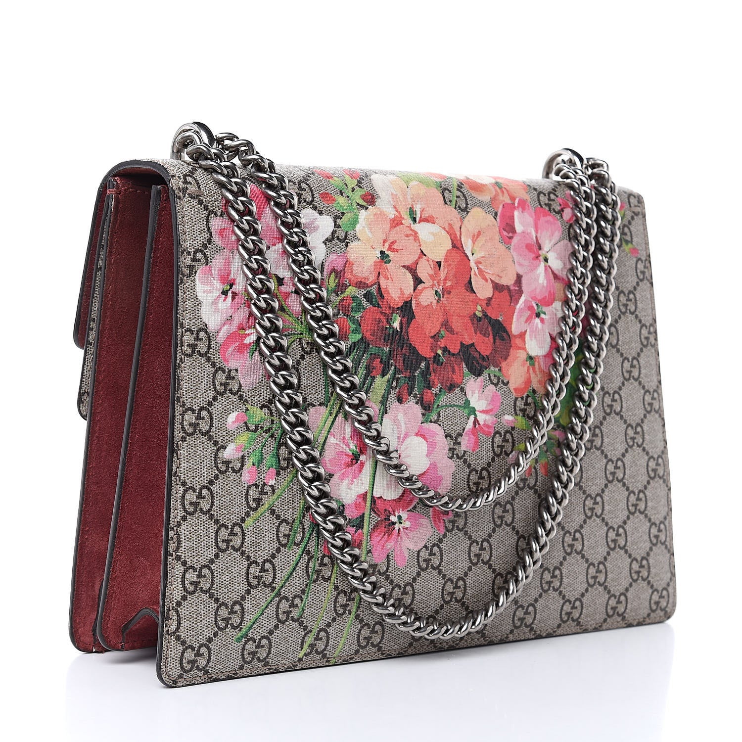 Gucci GG Supreme Monogram Blooms Medium Dionysus Shoulder Bag Beige Multicolor Dry Rose 3 of 14