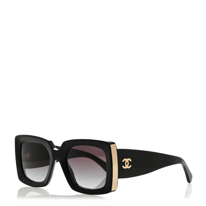 Chanel Acetate Rectangle Sunglasses 5435 Black 1 of 8