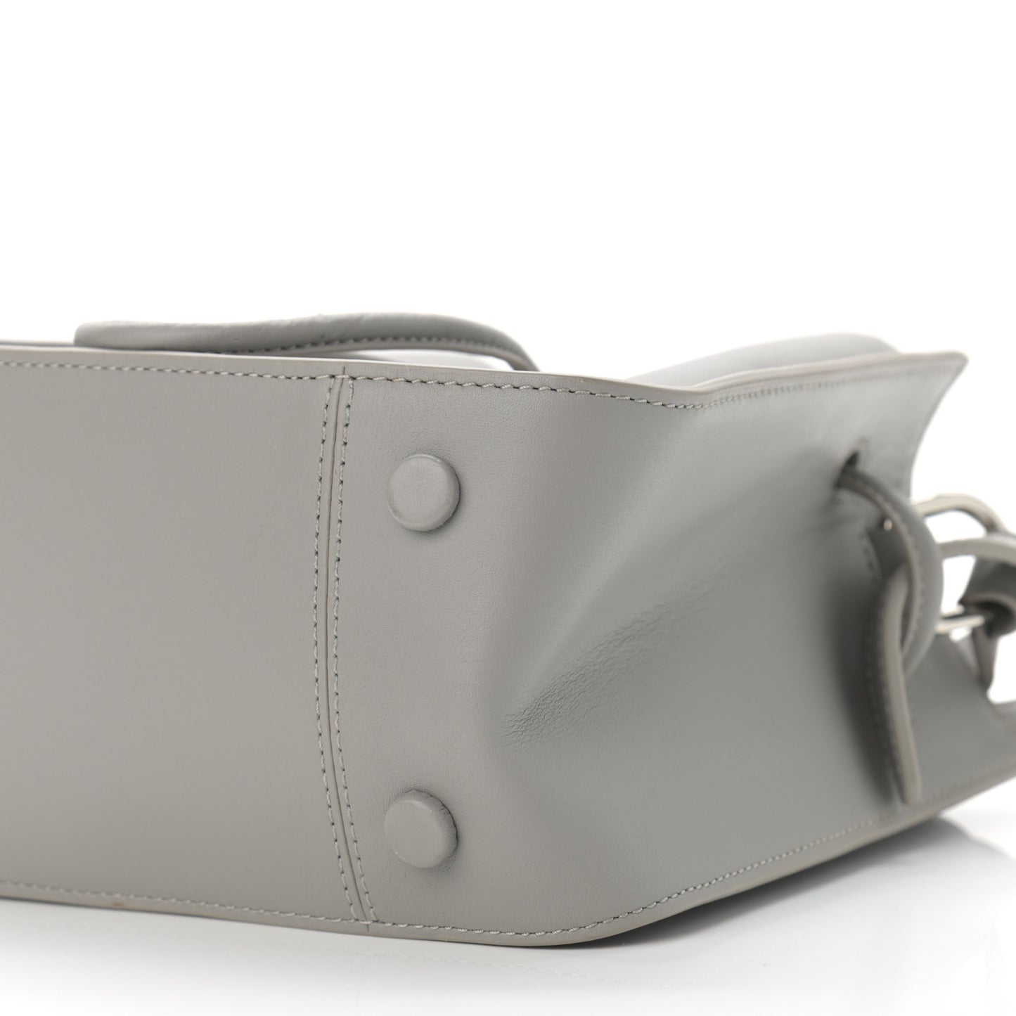Smooth Calfskin Mini Soleil Bucket Bag Grey