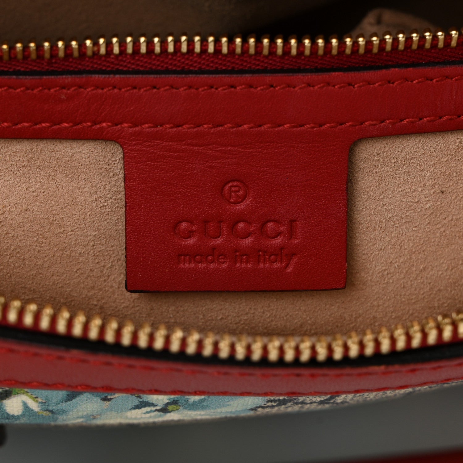 Gucci GG Supreme Monogram Blooms Small Boston Beige Blue Navy Hibiscus Red 6 of 11