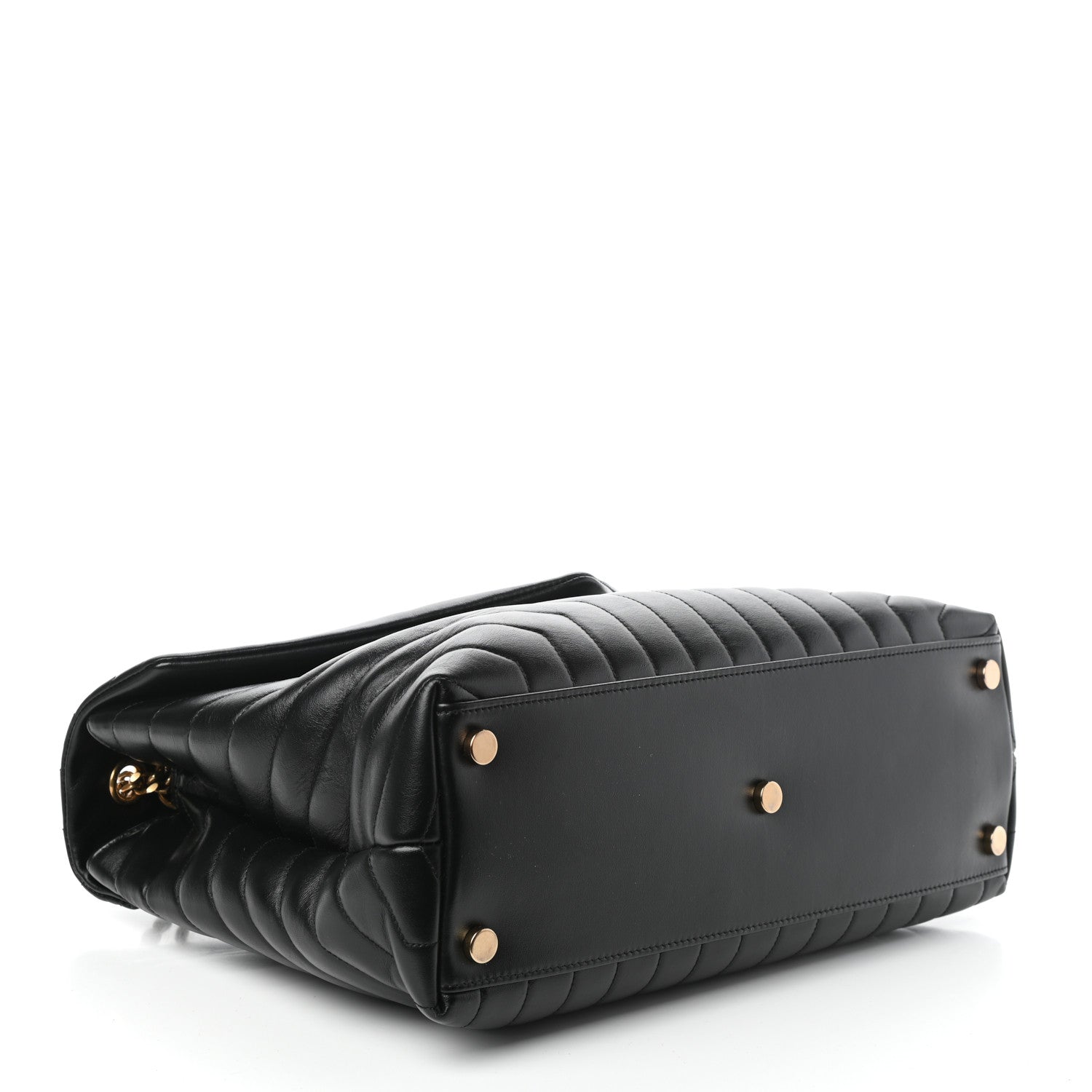 Saint Laurent Calfskin Y Quilted Monogram Large Loulou Chain Satchel Black 4 of 9