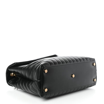 Saint Laurent Calfskin Y Quilted Monogram Large Loulou Chain Satchel Black 4 of 9