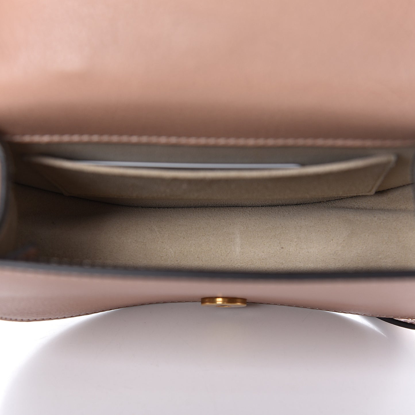 Calfskin Suede Small Nile Bracelet Bag Biscotti Beige