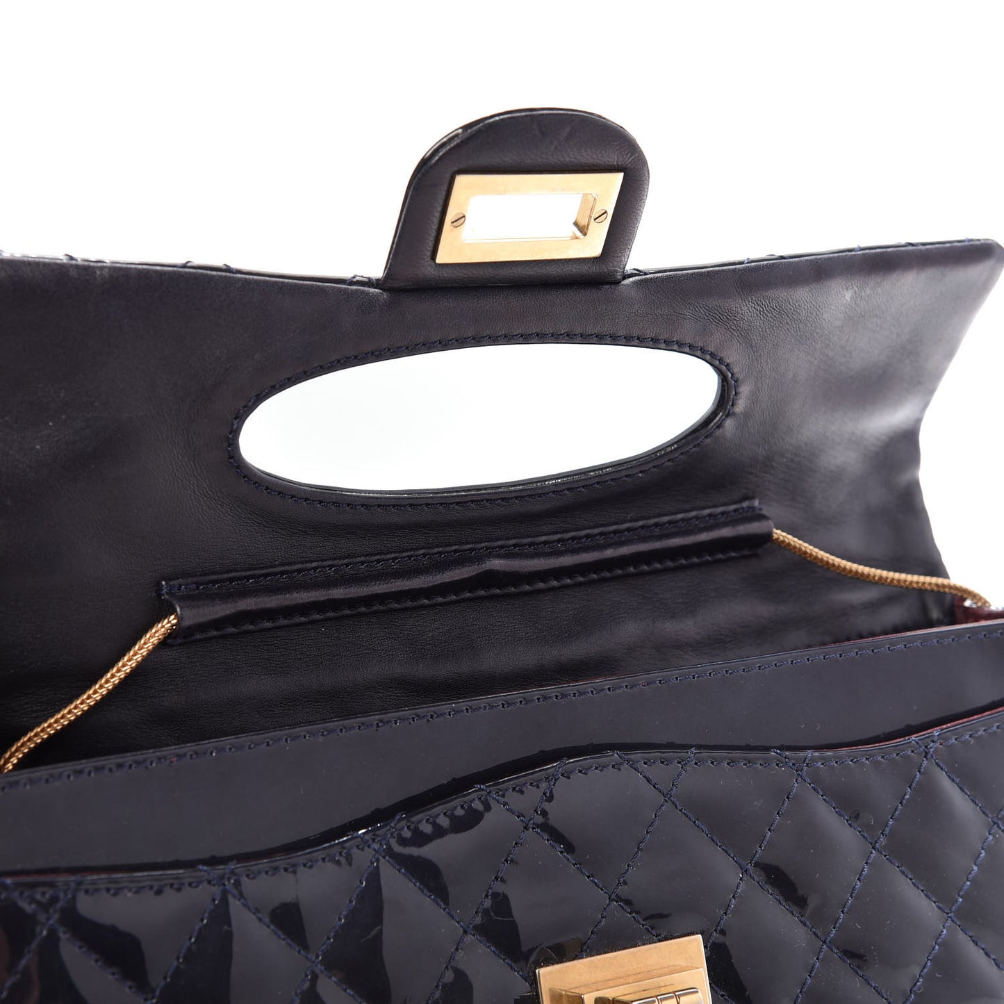 Patent Quilted 2.55 Reissue East West Clutch Navy Blue