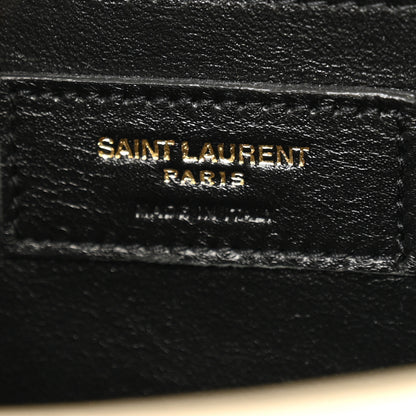 Saint Laurent Grain De Poudre Textured Mixed Matelasse Medium Triquilt Monogram Satchel Crema Soft 6 of 12