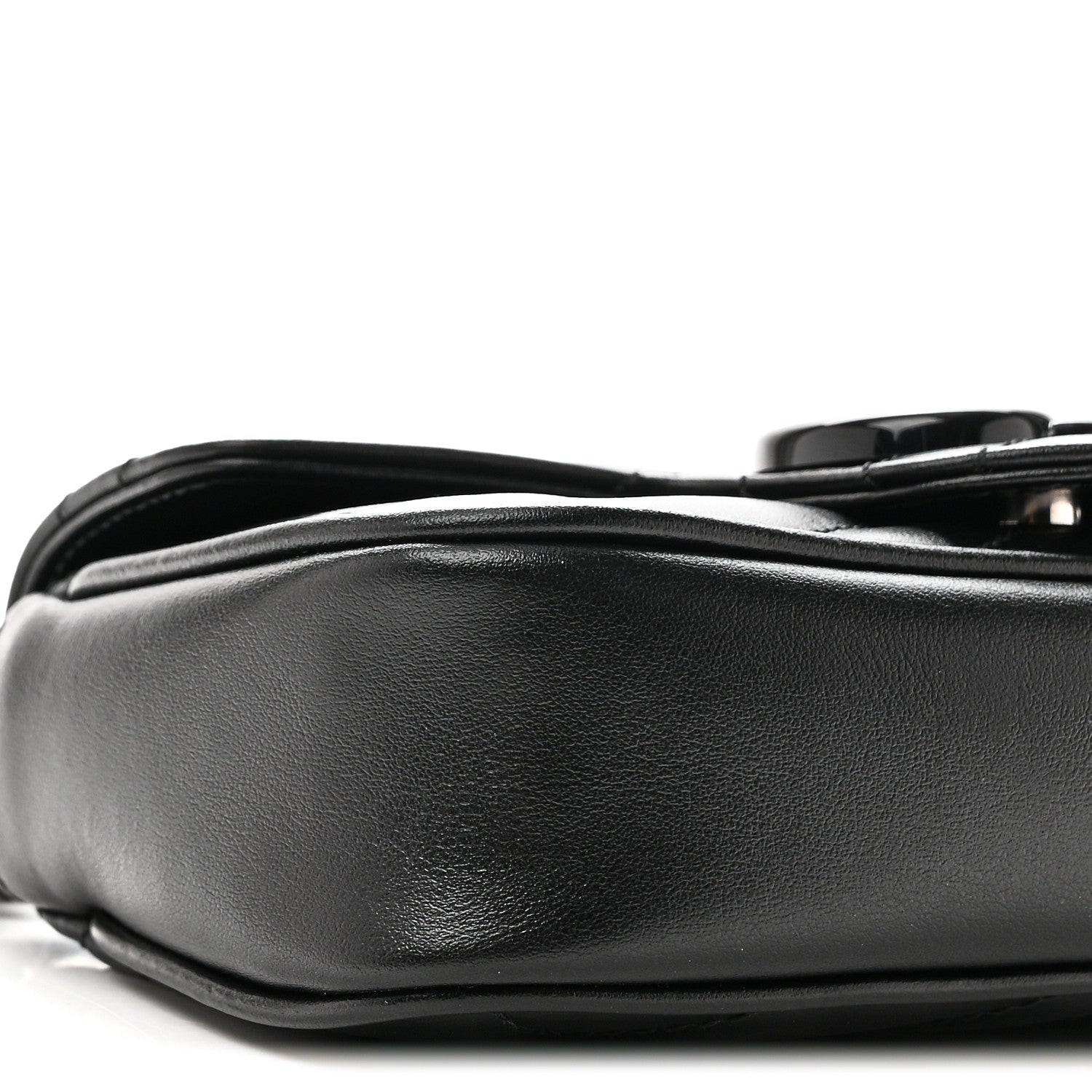 Gucci Calfskin Matelasse Monochrome GG Marmont Chain Belt Bag Black 9 of 10