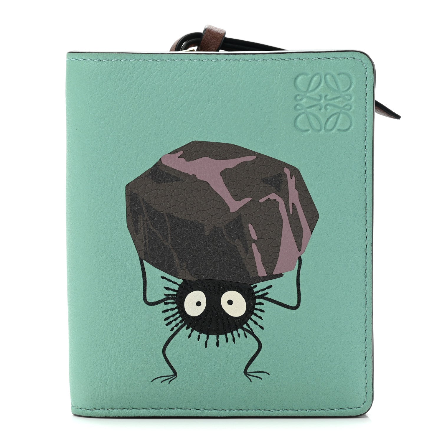 Loewe X SPIRITED AWAY Calfskin Susuwatari Compact Zip Wallet Fresh Mint 1 of 9