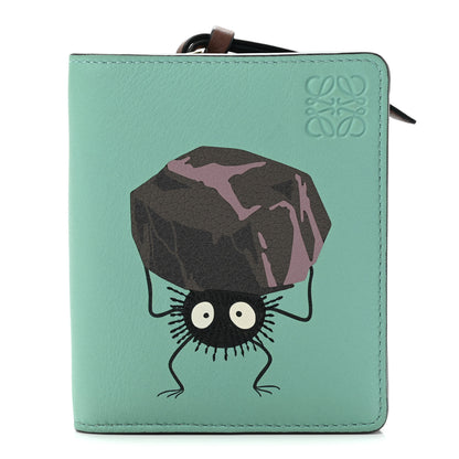 Loewe X SPIRITED AWAY Calfskin Susuwatari Compact Zip Wallet Fresh Mint 1 of 9