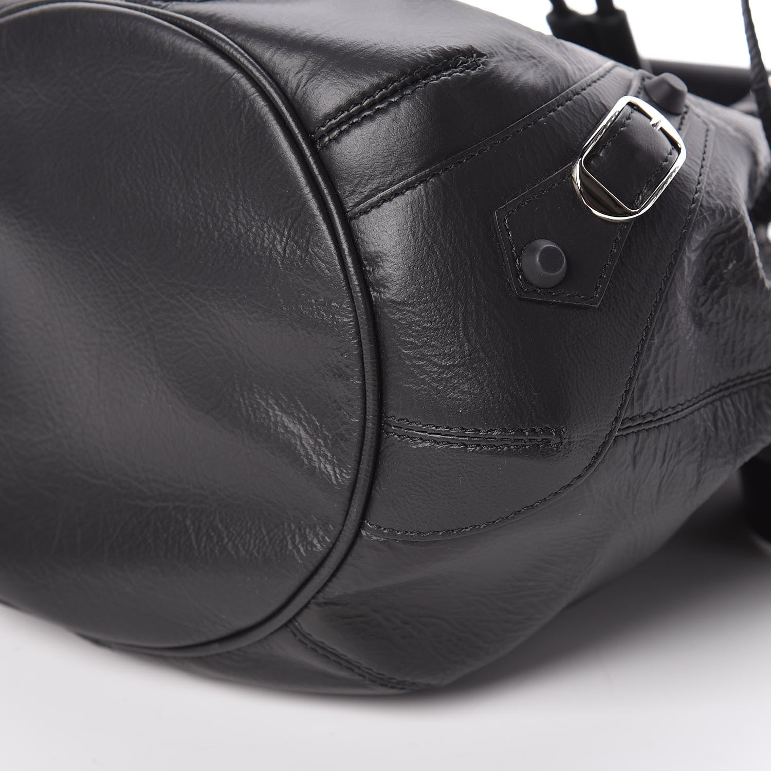 Balenciaga Matte Goatskin Rubber Covered Classic Hardware Mini Pompon Black 9 of 9